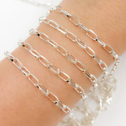 Sterling Silver Diamond Cut Oval Cable Chain